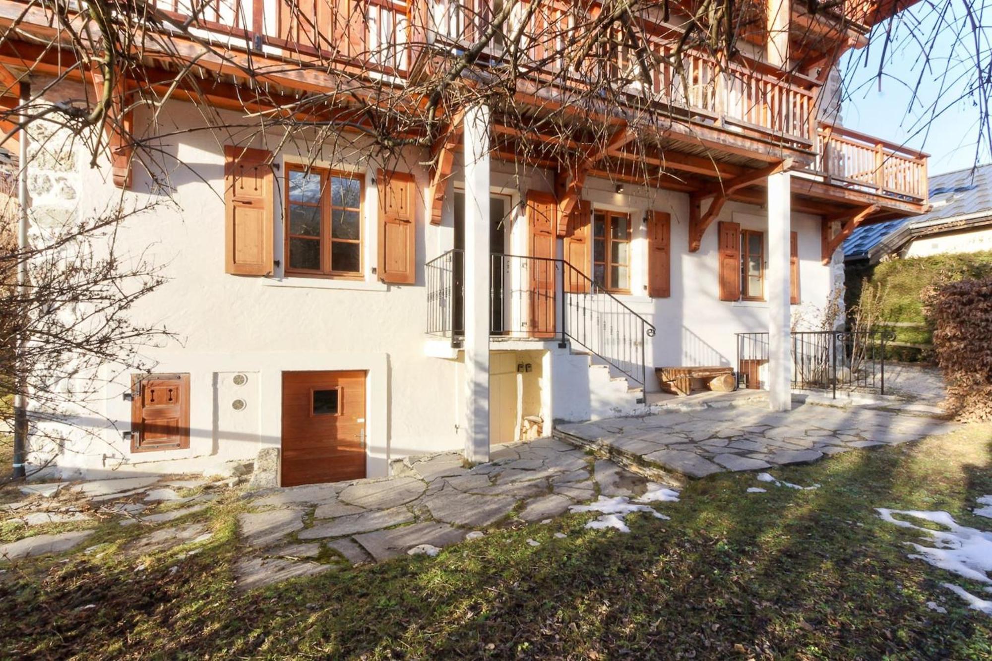 Les Alpins - Centre De Chamonix - Renove Avec Jardin Et Vue Imprenable Sur Le Montblancアパートメント エクステリア 写真